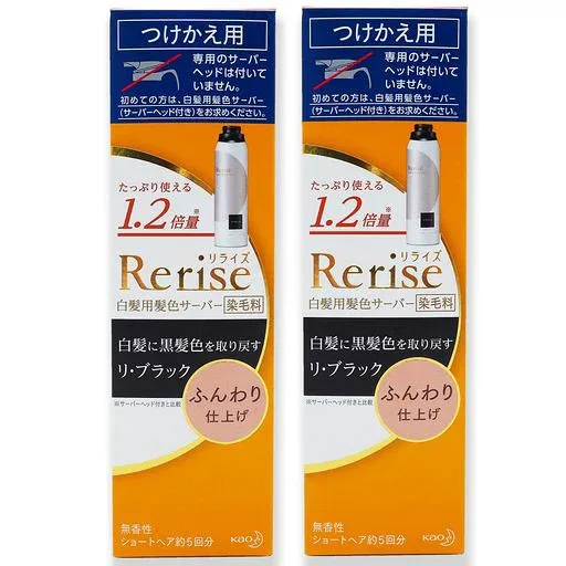 《セット販売》 花王 リライズ 白髪用髪色サーバー リ・ブラック ふんわり仕上げ つけかえ用 (190g)x2個セット染毛料 無香性