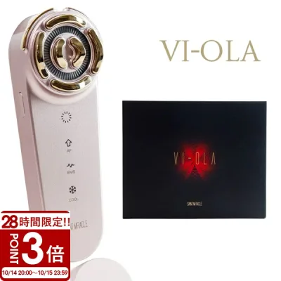 【P3倍】VI-OLA ヴィオーラ 美顔器 SAINT MIRACLE セイントミラクル OAS BEAUTY 01 RF EMS LED COOL 4モード 専用美容液ジェル100g 充電ケース ピンクゴールド