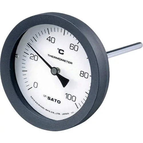 佐藤 バイメタル式温度計 BM-T-100P 0〜100℃ 50L (2080-12)