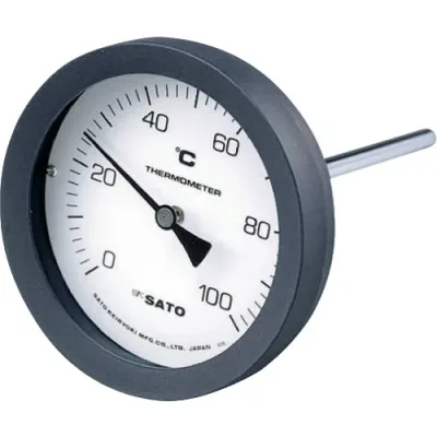 佐藤 バイメタル式温度計 BM-T-100P 0〜100℃ 50L (2080-12)