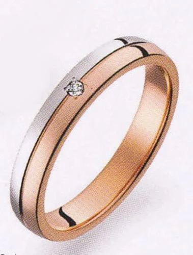 True Love トゥルーラブ (34) M375D-2 ダイヤ 卸直営店 Pt900 プラチナ & K18PG ピンクゴールド マリッジリング 結婚指輪 ペアリング(1本)