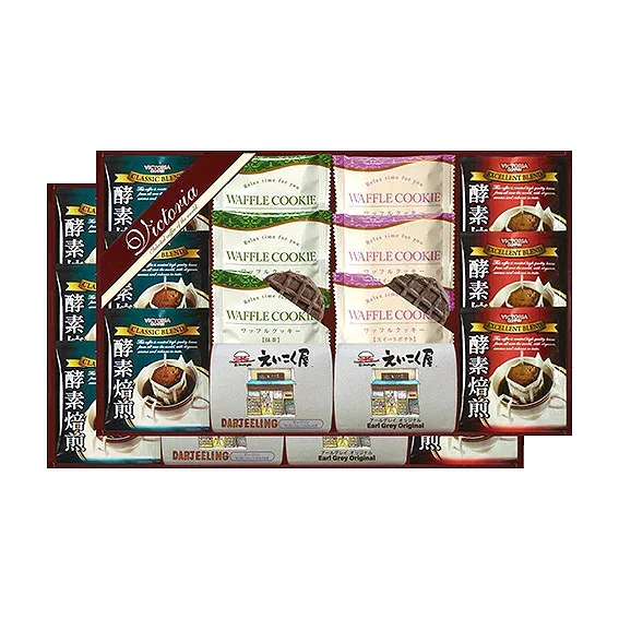 VICTORIA COFFEE 酵素焙煎ドリップコーヒー&えいこく屋の紅茶・クッキーセット VEM-50 和心 ギフトカタログ2026