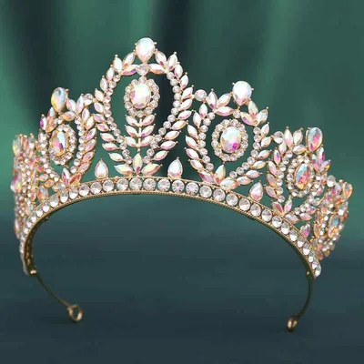 ヘッドドレス レディース 花嫁 ブライダル ウェディング ティアラ バロック風 クラウン 合金製 水滴型 ラインストーン シルバー ゴールド 結婚式 披露宴 発表会 髪飾り