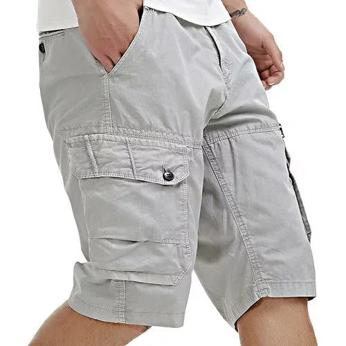ショートパンツ メンズ 春夏 ウォッシュコットン カーゴパンツ 多機能ポケット 五分丈 ストレート 微ストレッチ カジュアル 普段使い ハーフパンツ ブラック カーキ ミリタリーグリーン ブルー グレー