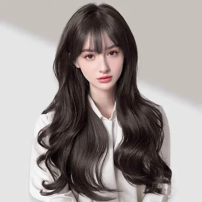 ウィッグ レディース 女性用 フルウィッグ ロングカール 巻き髪 シースルーバング 前髪あり 大波ウェーブ ナチュラル 耐熱ファイバー かつら イメチェン 小顔効果 デイリー