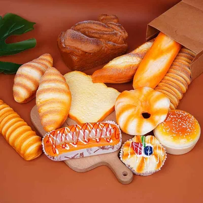 食品サンプル PUフェイクブレッド 欧風 ライ麦 バゲット 毛虫パン ディスプレイ 店舗装飾 オブジェ ベーカリー見本 撮影小物 セット インテリア雑貨