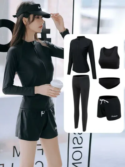 レディース 水着 ラッシュガード シンプル 女性用 ウェットスーツ 日焼け防止 速乾 セパレート 長袖 ロングパンツ シュノーケリング ウェットスーツ スリムフィット 暖かい サーフィン 女性用