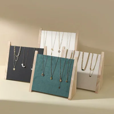 ディスプレイスタンド 木製 ネックレスホルダー ジュエリースタンド 首飾り展示 高級感 アクセサリー 撮影 什器 収納
