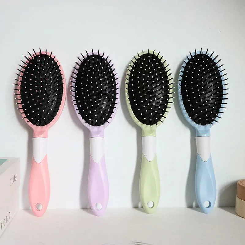 ヘアブラシ レディース クッションブラシ マッサージ 頭皮ケア パドルブラシ 絡まない かわいい 北欧風 プラスチック 持ち歩き 痛くない ブロー スタイリング