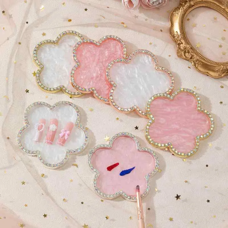 ネイルパレット ネイルアート 調色パレット 花型 レジン アゲート風 ネイルチップ ディスプレイボード ネイルプレート サンプルチップ 展示 撮影用ツール かわいい 高級感