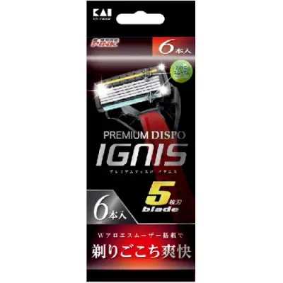 貝印 カミソリ PREMIUM DISPO IGNIS イグニス 6本入