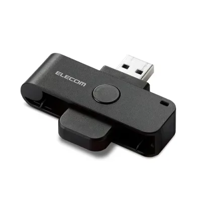 エレコム ELECOM ICカードリーダー 接触式 マイナンバーカード 確定申告 e-Tax eLTAX 対応 ケーブル15cm ブラック USB 公的個人認証 Windows macOS MR-ICD102BK