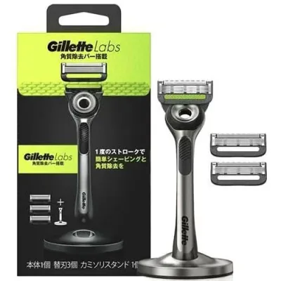 P&G ジレットラボ 角質除去バー搭載 カミソリ スタンド付 本体+替刃3個
