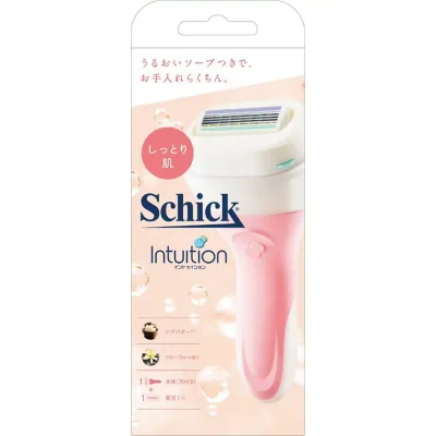 【合算3300円以上で注文可能】【Schick】シック イントゥイション しっとり肌 ホルダー 本体(刃付き)+替刃 1個入