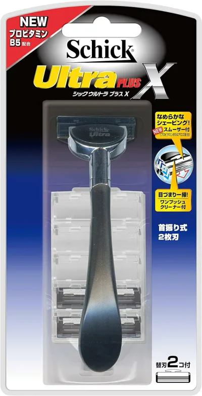 【合算3300円以上で注文可能】【Schick】シック ウルトラプラスX ホルダー 本体+替刃 2個入