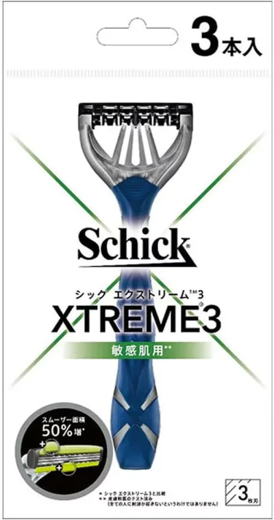 【合算3300円以上で注文可能】【Schick】シック エクストリーム3 敏感肌用 ディスポ 3本入