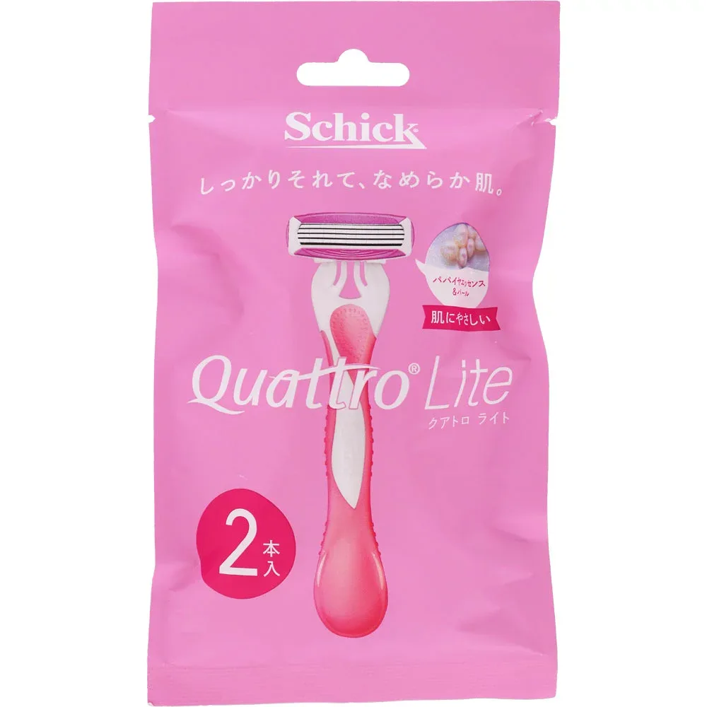【合算3300円以上で注文可能】【Schick】シック クアトロライト ディスポ 2本入