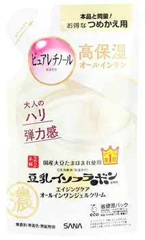 ノエビア サナ なめらか本舗 リンクルジェルクリーム N つめかえ用 (100g) 詰め替え用 豆乳イソフラボン含有 エイジングケア オールインワンジェル