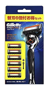 P&G ジレット プログライド マニュアル 5Bホルダー付 (本体+替刃6個付) 髭剃り カミソリ 【P&G】