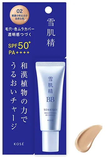 コーセー 雪肌精 ブライト BBエッセンス 02 普通の明るさの自然な色 SPF50+ PA++++ (30g) 化粧下地 SEKKISEI