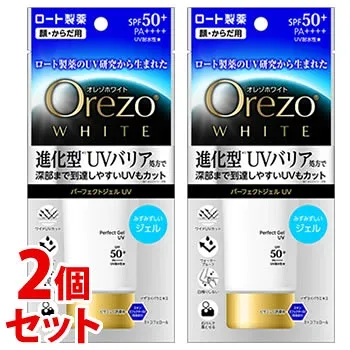 《セット販売》 ※ツルハグループ限定※ ロート製薬 Orezo オレゾ ホワイト パーフェクトジェルUV SPF50+ PA++++ (50g)×2個セット 顔・からだ用 日やけ止め ジェルタイプ 日焼け止め 【送料無料】 【smtb-s】