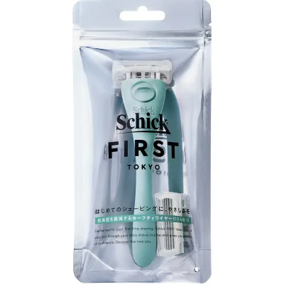 シック ファースト シェービング ホルダー ミントグリーン (刃付き+替刃1個) 男性用 カミソリホルダー 本体 Schick