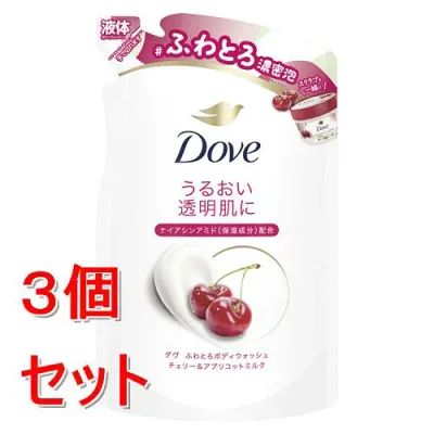 《セット販売》 ユニリーバ ダヴ ふわとろボディウォッシュ チェリー&アプリコットミルク つめかえ用 詰替 詰め替え×3個セット