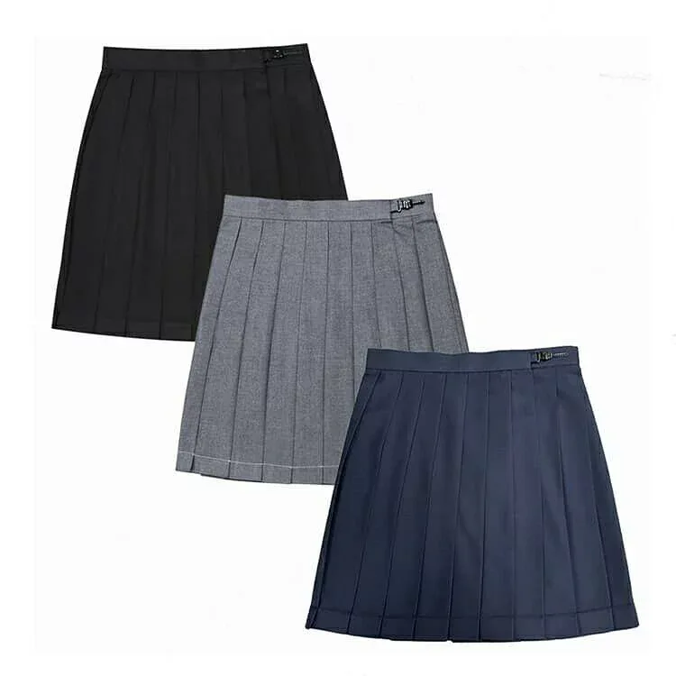 スクールスカート 丈42~60cm アジャスター ウォッシャブル ひざ丈 膝丈 膝上 ひざ下 膝下 ミニ ロング丈 制服 学生 女子高生 中学生 高校生 プリーツスカート 紺 ネイビー 黒 ブラック グレー ワイン グリーン