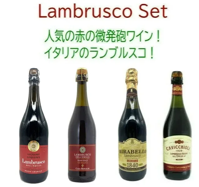 【送料無料】第10弾! ランブルスコ4本セット(赤泡)※北海道・九州・沖縄県は別途送料がかかります