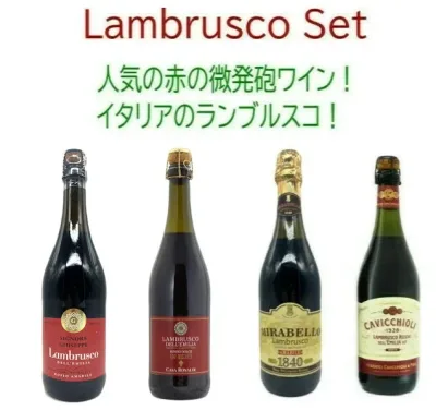 【送料無料】第10弾! ランブルスコ4本セット(赤泡)※北海道・九州・沖縄県は別途送料がかかります