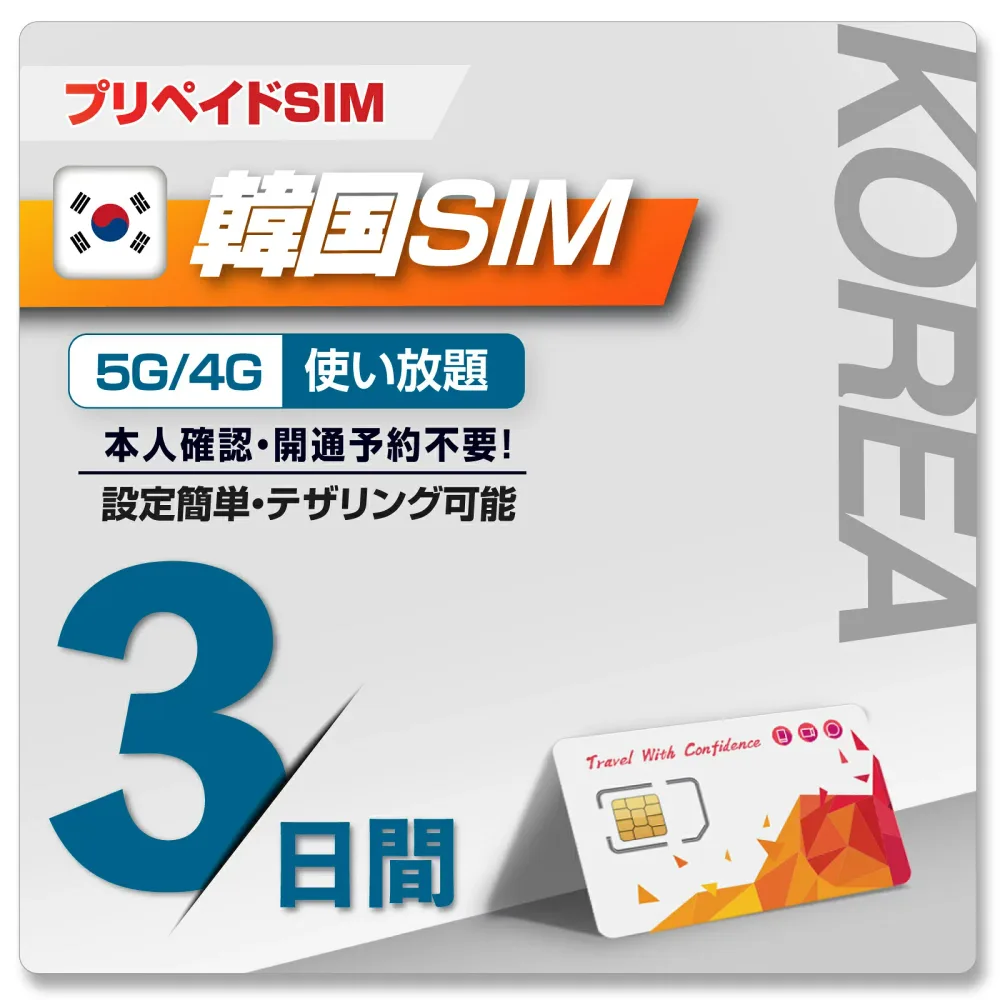 【WISE SIM/ PLUS TO GO! 】韓国SIM 利用日数3日 データ通信使い放題 データ通信専用SIM 4GローミングSIM SIMピン付 韓国プリペイドSIM prepaid sim korea travel with sim pin
