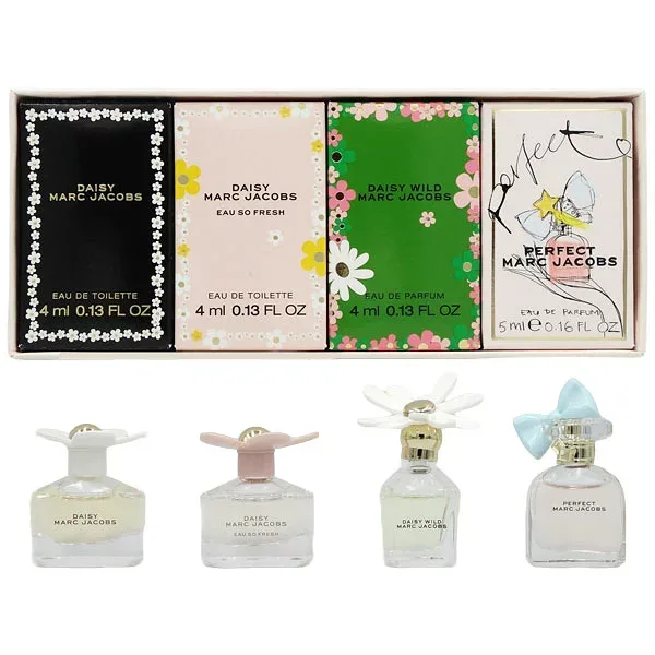 【最大47.5倍・最大1500円OFFクーポン】 マークジェイコブス MARC JACOBS ミニチュア コレクション (4ml×3+5ml×1)【ミニ香水 ミニボトル】【香水 レディース】