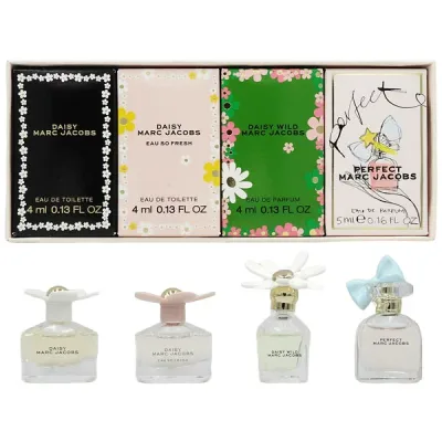 【最大47.5倍・最大1500円OFFクーポン】 マークジェイコブス MARC JACOBS ミニチュア コレクション (4ml×3+5ml×1)【ミニ香水 ミニボトル】【香水 レディース】