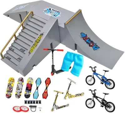 Finger Skate Fingerboard Finger Skateboard Mini Finger Park Kit Park Finger Skateboard Toy Mini Fingertip Movement Bike & Scooter & Skateboard Toy Children Sports Skateboard Deck Finger Skate Finger Board Finger Skate Birthday Present