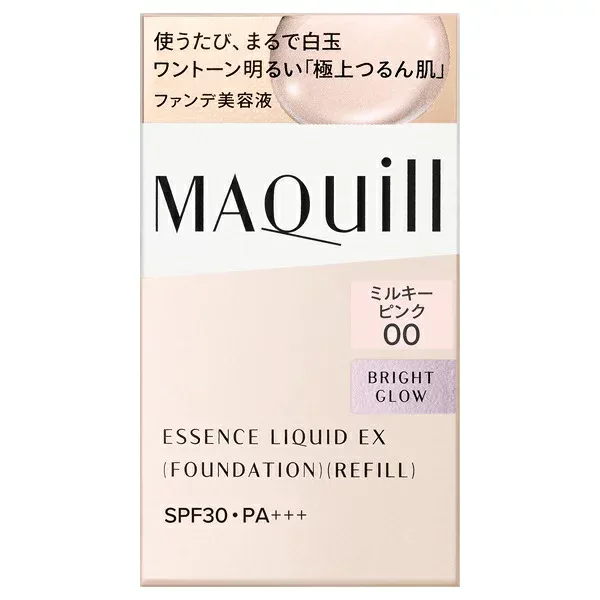 【即日〜3営業日出荷/最低購入金額設定店】資生堂 マキアージュ エッセンスリキッド EX ブライトグロウ レフィル ミルキーピンク00 24ml SPF30・PA+++ (リキッドファンデーション) ※(当店ではお買物時の最低ご購入金額を9,900円に設定させて頂いています)