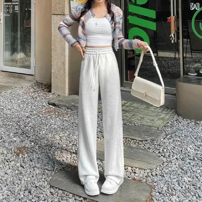 ストレート カジュアル 部屋着 運動着 サルエルパンツ テーパードパンツ ゆったり ハイウエスト ワイドパンツ ズボン レディース
