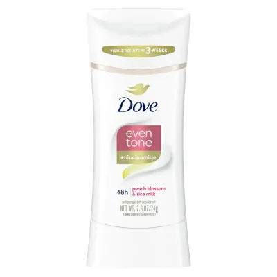 ダヴ イーブントーン 女性用デオドラントスティック ピーチブロッサム&ライスミルク 74g Dove Even Tone Women's Deodorant Stick Peach Blossom & Rice Milk 2.6 oz 【お取り寄せ商品】【合わせて買いたい】