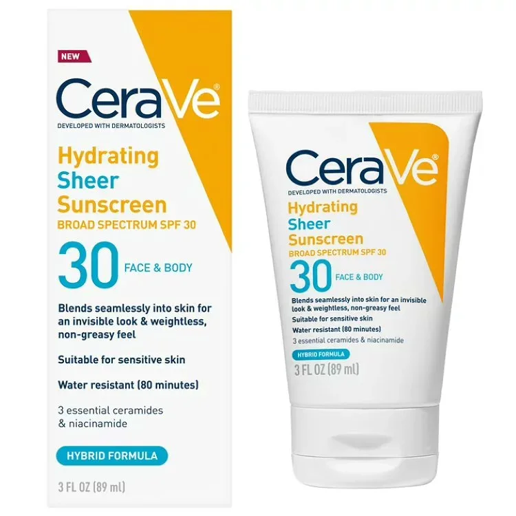 セラヴィ ハイドレーティング シアー 日焼け止めローション SPF30 フェイス&ボディ用 88ml CeraVe Hydrating Sheer Sunscreen SPF 30 Face & Body Lotion, 3 fl oz 【お取り寄せ商品】