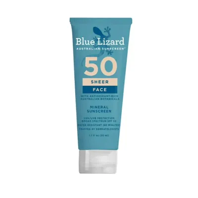 ブルーリザード オーストラリアン シアー フェイス用日焼け止めローション SPF50 50g Blue Lizard Australian Sunscreen Sheer Lotion for Face SPF 50 1.7oz 【お取り寄せ商品】