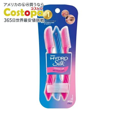 シック ハイドロシルク タッチアップ フェイス用 ダーマプレーニングカミソリ 眉カバー付き 3本 Schick Hydro Silk Touch-up Manual Dermaplaning Razor with Precision Eyebrow Cover, 3 Ct 【お取り寄せ商品】