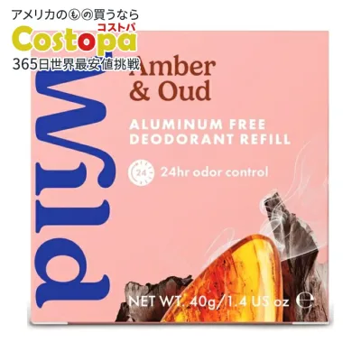 ワイルド デオドラントスティック リフィル アンバー&ウード 約40g Wild Stick Deodorant Refill,for Women and Men, 1.4oz Amber & Oud 【お取り寄せ商品】