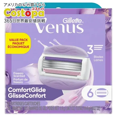 ジレットヴィーナス コンフォートグライド フリージア 女性用替刃 6個 Venus ComfortGlide Freesia Women's Razor Blade Refills, 6 Ct 【お取り寄せ商品】