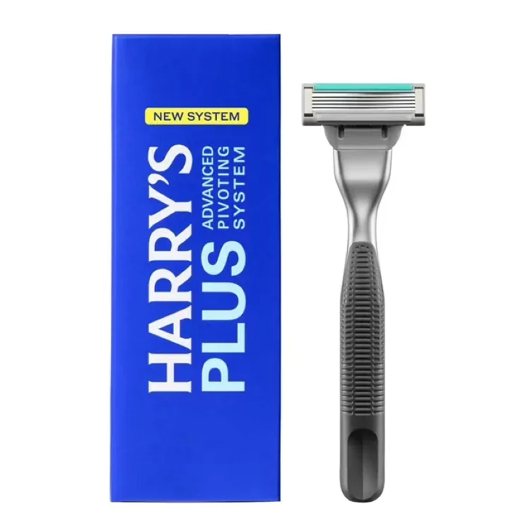ハリーズ プラス メンズシェービングカミソリ オニキス ハンドル付 5枚刃 替刃1個 Harry's Plus Shaving Razor for Men with Razor Blade Refill Cartridge, Onyx 【お取り寄せ商品】