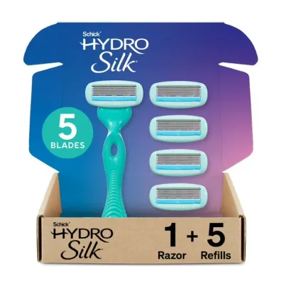 シック ハイドロシルク 敏感肌用 レディース カミソリ 本体1本 替刃5個 5枚刃 Schick Hydro Silk Sensitive Skin Women's Razor, 1 Handle & 5 5-Blade Razor Refills 【お取り寄せ商品】