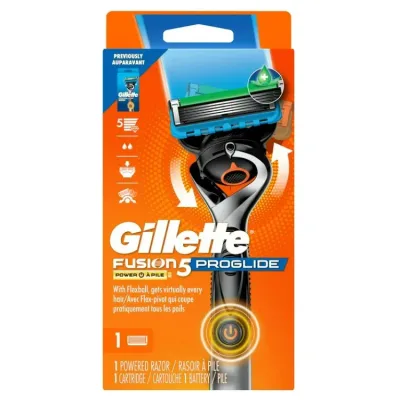 ジレット フュージョン5 プログライド パワー メンズカミソリ 本体 替刃1個付 ブルー Gillette Pro Glide Power Men's Razor Handle + 1 Blade Refill, Blue 【お取り寄せ商品】