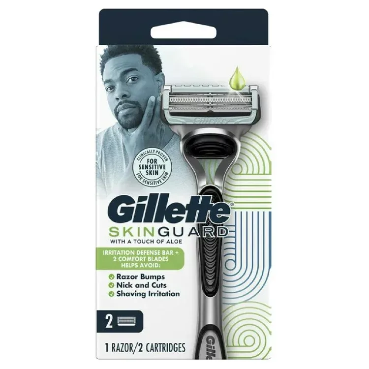 ジレット スキンガード メンズカミソリ 本体 替刃2個付 Gillette SkinGuard Men's Razor Handle and 2 Blade Refills 【お取り寄せ商品】