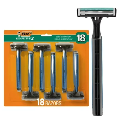 ビック センシティブ2 メンズ使い捨てカミソリ 2枚刃 18本 BIC Sensitive 2 Disposable Razors for Men With 2 Blades, 18 Pack 【お取り寄せ商品】