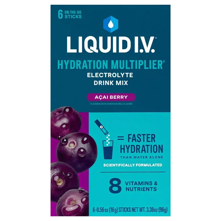 リキッド I.V. アサイーベリー ハイドレーションマルチプライヤー パウダー 電解質ドリンクミックス 6個入り Liquid I.V. Acai Berry Hydration Multiplier Powdered Electrolyte Drink Mix, 6 Count 【お取り寄せ商品】