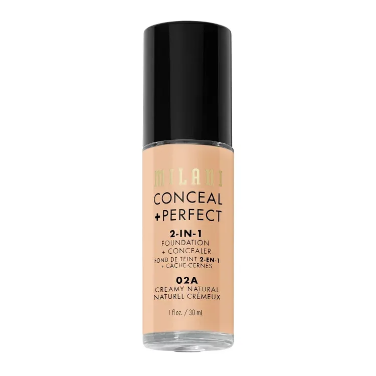 ミラニ コンシール+パーフェクト 2-in-1 ファンデーション+コンシーラー クリーミーナチュラル 30ml Milani Conceal + Perfect 2-in-1 Foundation + Concealer, Creamy Natural 【お取り寄せ商品】