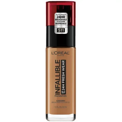 ロレアル パリ インファリブル フレッシュウェア リキッドファンデーション 24H 511 メープル 約30mL L'Oreal Paris Infallible Fresh Wear 24 Hr Liquid Foundation Makeup, 511 Maple, 1 oz 【お取り寄せ商品】